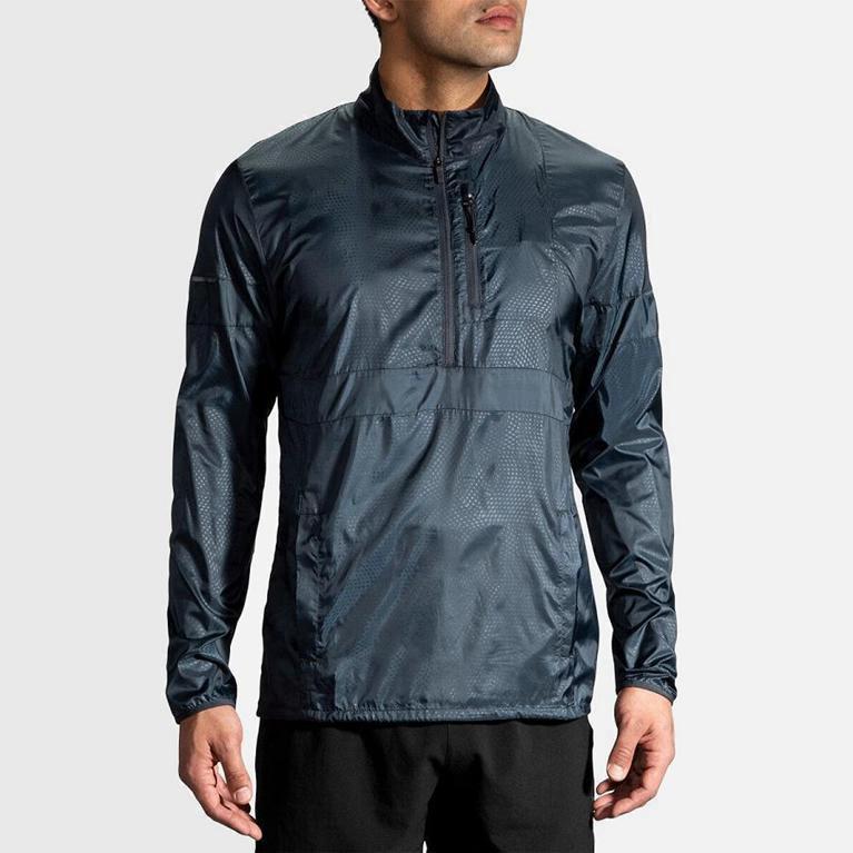 Brooks Lsd Pullover Mens Running Jackets - Blue - Philippines (945763CUV)